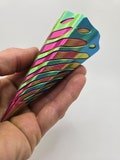 Whispering Vortex Chromatic Rainbow Unicorn Horn 3D Printed Fidget & Display Mesmeric Flow