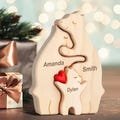 Custom Wooden Family Name Bear Puzzle | Personalized Handmade Gifts for Parents | Baby Kids Puzzle Name | Wooden Bear Family Puzzle