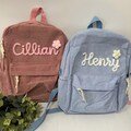 Custom Corduroy Backpack, Kids Backpack, Personalized Embroidered School Bag for Kids and Toddlers, Custom Kids Backpack, Backpack with Name