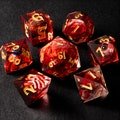 Blood dice set with Skull, Heart, Brain, Eye - Dnd Handmade Resin Dice Set for Dark Fantasy