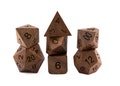 Black Walnut Wood DnD Dice Set - 7 Piece RPG Dice Set -  Wood Dice  - Nature Dice - Unique - Tabletop RPG - Nerdy Gift
