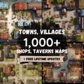 1000+ DnD Towns, Villages, Shops, Taverns Battlemaps, Dungeons and Dragons Digital Battle Maps, Roll20 Battlemap, Foundry VTT, RPG Maps