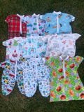 15" Inch, Bitty Baby Doll Clothes, Made to Fit Baby and BITTY Twins Dolls, Choose Flannel Girl Boy or Twin Pajamas Pjs Sleeper Bitty Baby